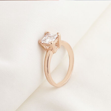 Square  Rose Gold Kaplama Sky Diamond Yüzük