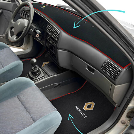 Renault 19 Europa 5 Parça Nakış İşlemeli Oto Halı Paspas | Renault 19 Europa Torpido Koruma Halısı
