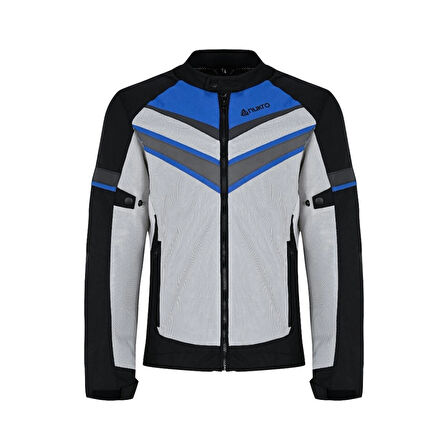 Nukrowear Road Mavi Beyaz Yazlık Fileli Motosiklet Montu