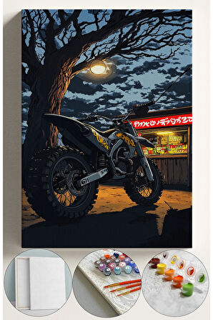 Sayılarla Boyama Seti Numaralı Tuval Fırça Boya 40x50 Cm - Road Motor