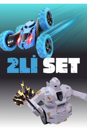 2.4 GHz Şarjlı Robot ve Akrobat Araba Seti - Işıklı, Sesli & Full Fonksiyon Eğlence Paketi