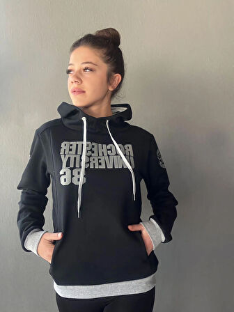 Baskılı Kapüşonlu Sweatshirt