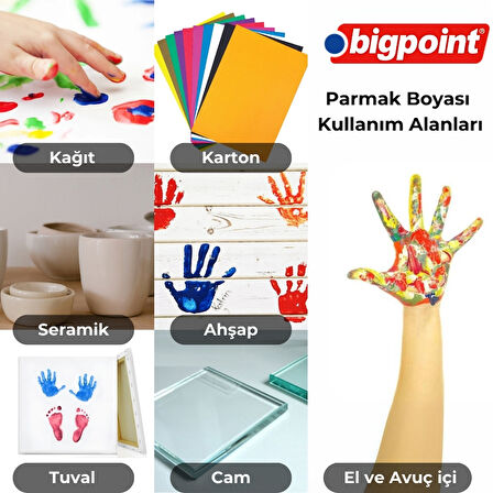 Bigpoint | Parmak Boyası, Parmak ve Fırça ile Kullanıma Uygun, Çocuklar için Güvenli Boya, 500 ml, Sarı