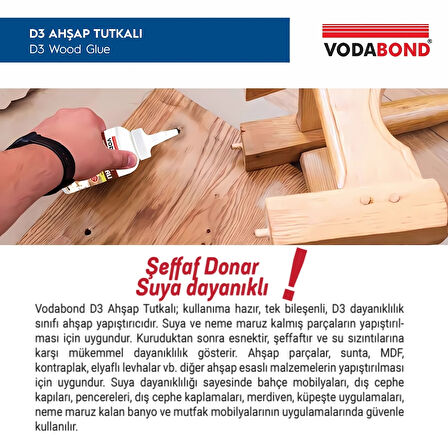 Vodabond | D-3 Ahşap Tutkalı, 150 gram, Şeffaf