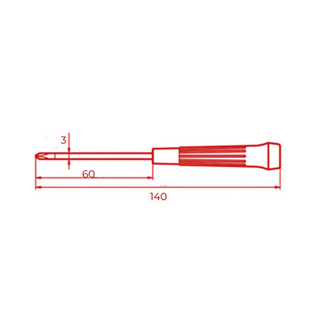 İzeltaş | Elektronikçi Tip Klemens Tornavida, Yıldız 3x60 mm, Hassas İşçilik