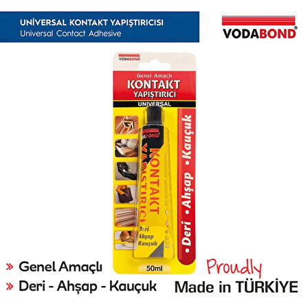 Vodabond | Kontakt Yapıştırıcı, Genel Amaçlı Deri, Ahşap ve Kumaş Yapıştırıcısı, 50 ml