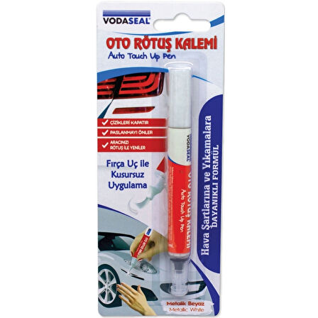 Vodaseal | Oto Rötuş Kalemi, Hava Şartlarına ve Yıkamalara Dayanıklı Çizik Kapayıcı, Beyaz, 5ml