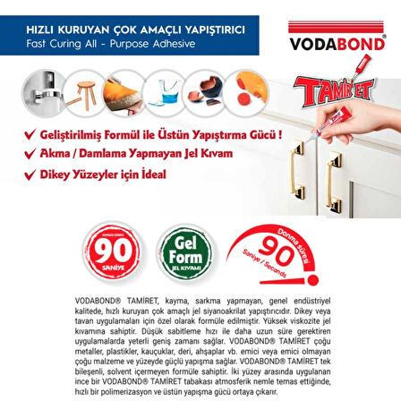 Vodabond | Tamir-Et Çok Amaçlı Yapıştırıcı, Hızlı Kuruyan ve Dayanıklı Yapıştırıcı, 20 g