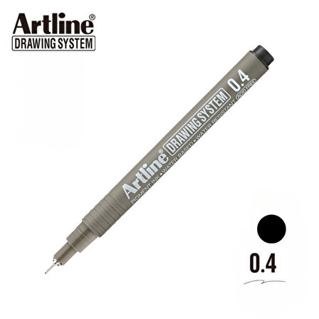 Artline | Drawing System 234 Teknik Çizim Kalemi, 0.4 mm, Siyah, Teknik ve Hassas Çizimler İçin