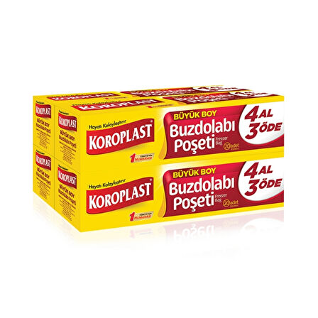 Koroplast | Büyük Boy Buzdolabı Poşeti 30x45 cm, 20'li Paket, 4 Al 3 Öde Kampanyası, Gıda Saklama Poşeti