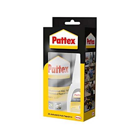 Pattex | 2K Hızlı Yapıştırıcı, 100 ml Yapıştırıcı + 25 ml Aktivatör, Çift Bileşenli, Çok Amaçlı