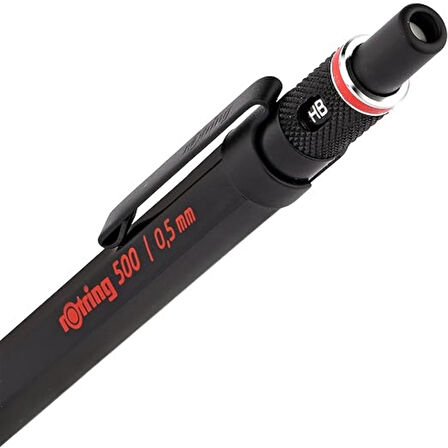 Rotring | 500 Versatil Kalem 0.5 mm Siyah, Metal Tutuşlu, Teknik Çizim İçin