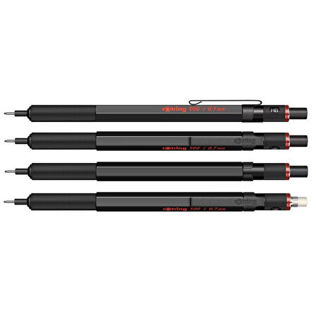 Rotring | 500 Versatil Kalem 0.7 mm Siyah, Metal Tutuşlu, Teknik Çizim İçin