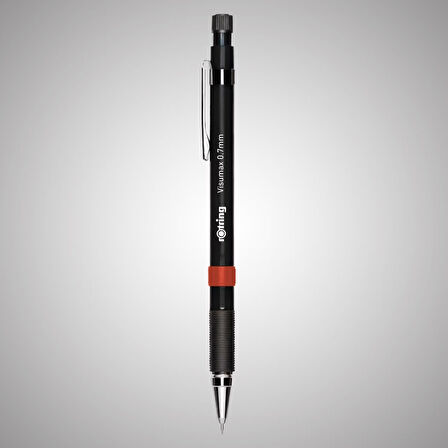 Rotring | Visumax Versatil Kalem, 0.7 mm Uç, Siyah, Ergonomik Kauçuk Tutuş, Çevir-Aç Silgi
