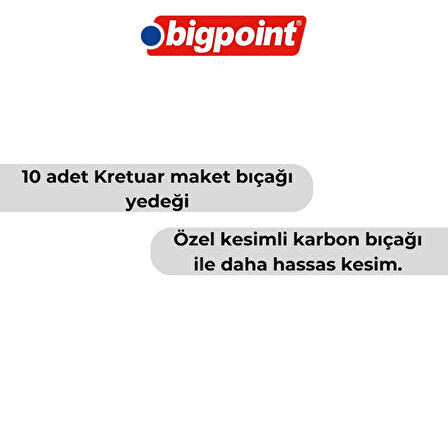 Bigpoint | Kretuar Bıçağı Yedeği, 10'lu Paket, Özel Kesimli Karbon Bıçak, Hassas ve Keskin Kesim