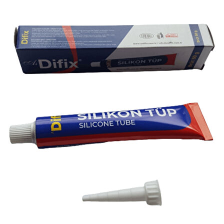 Difix | Silikon Tüp, 50 gr, Şeffaf Suya ve Isıya Dayanıklı, Çok Amaçlı Yapıştırıcı