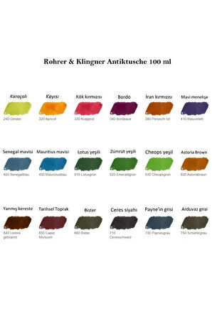 Rohrer & Klingner Antik Mürekkep 28-Modern sanatçılar için profesyonel mürekkep 100ml 240-ginster
