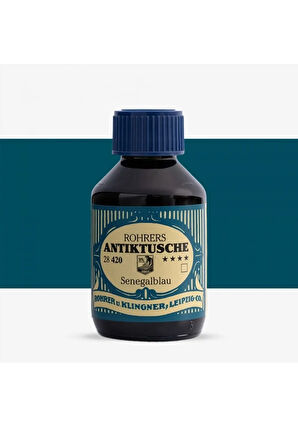 Rohrer &Klingner Antik Mürekkep 28-Modern sanatçılar için profesyonel mürekkep 100ml 420-senegalblau