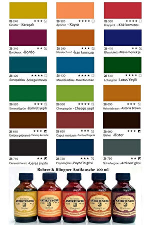 Rohrer &Klingner Antik Mürekkep 28-Modern sanatçılar için profesyonel mürekkep 100ml 420-senegalblau