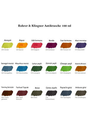 Rohrer & Klingner Antik Mürekkep 28-Modern sanatçılar için profesyonel 100ml 430-mauriziusblau