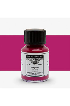 Rohrer&Klingner Kaligrafi mürekkebi Zeichentusche 29-airbrush-fırça-divit-sulu boya 50ml-702 Magenta