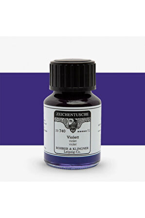 Rohrer&Klingner Kaligrafi mürekkebi Zeichentusche 29-airbrush-fırça-divit-sulu boya 50ml-740-violet