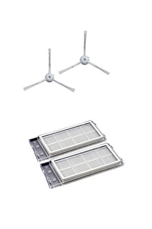 Roıdmı Eve Plus Uyumlu 2 Adet Yan Fırça Ve 2 Adet Hepa Filtre