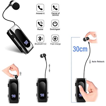 Titreşimli Makaralı Bluetooth Kulaklık Kablosuz Kulaklık Titreşimli 20 Saat