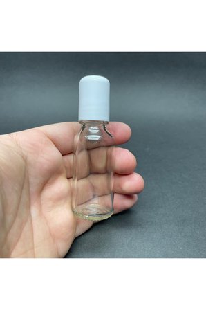 20ml şeffaf cam şişe roll-on şişe, 120 adet, bilye başlıklı şişe, cam şişe, roll-on şişesi