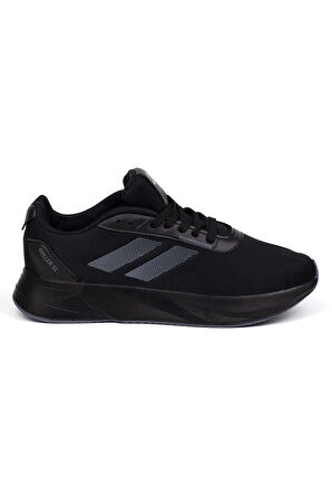 Erkek Siyah Füme Bağcıklı Nefes Alan Esnek Hafif Günlük Sneaker Spor Ayakkabı