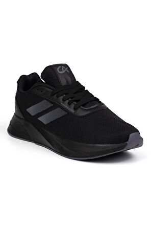 Erkek Siyah Füme Bağcıklı Nefes Alan Esnek Hafif Günlük Sneaker Spor Ayakkabı