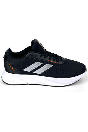 Erkek Siyah Oranj Bağcıklı Nefes Alan Esnek Hafif Günlük Sneaker Spor Ayakkabı