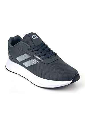 Erkek Füme Beyaz Bağcıklı Nefes Alan Esnek Hafif Günlük Sneaker Spor Ayakkabı