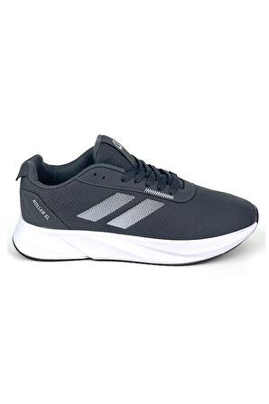 Erkek Füme Beyaz Bağcıklı Nefes Alan Esnek Hafif Günlük Sneaker Spor Ayakkabı