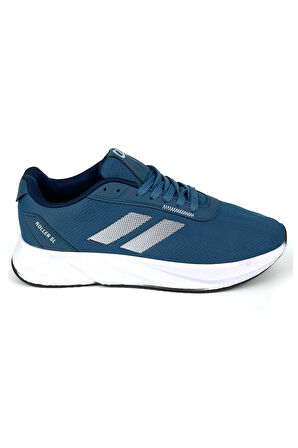Erkek İndigo Bağcıklı Nefes Alan Esnek Hafif Günlük Sneaker Spor Ayakkabı
