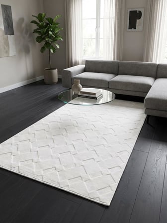 Rölyef Krem Renk Modern Yıkanabilir Salon Oturma Odası Koridor Yolluk Halı