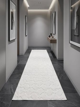 Rölyef Krem Renk Modern Yıkanabilir Salon Oturma Odası Koridor Yolluk Halı
