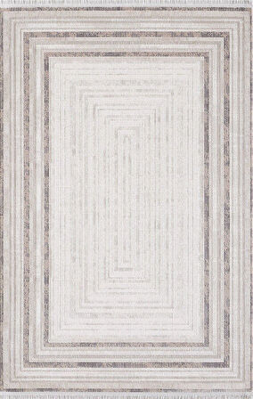 Artemis Halı Romantik 02432A Krem Bej Çerçeve Desenli Halı