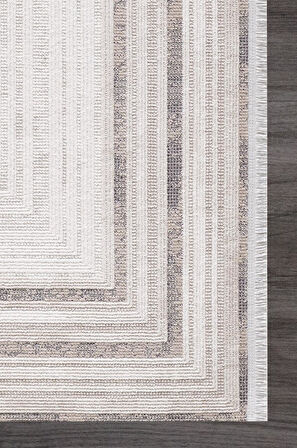 Artemis Halı Romantik 02432A Krem Bej Çerçeve Desenli Halı