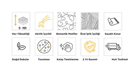Artemis Halı Romantik 02432A Krem Bej Çerçeve Desenli Halı