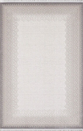 Artemis Halı Romantik 02435A Gri Bej Retro Desenli Halı