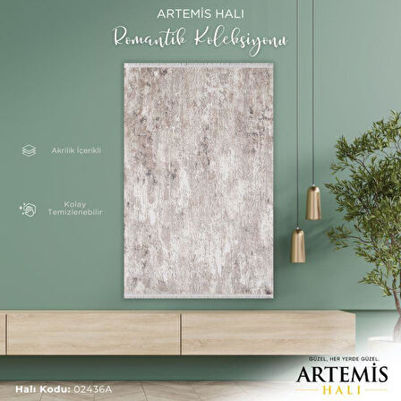 Artemis Halı Romantik 02436A Kahve Bej Modern Desenli Halı