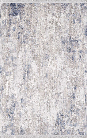 Artemis Halı Romantik 02436B Gri Mavi Modern Saçaklı Halı