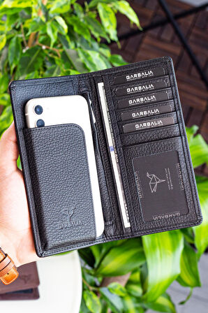 Garbalia Rome Hakiki Deri Cep Telefonu Bölmeli Unisex Cüzdan