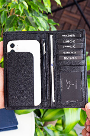 Garbalia Rome Hakiki Deri Cep Telefonu Bölmeli Unisex Cüzdan