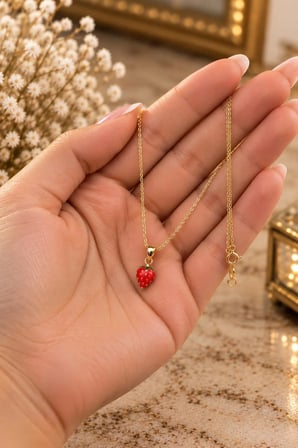 Muhtelif Çilekli Altın Kolye 14 Ayar Kadın 2.55 Gram