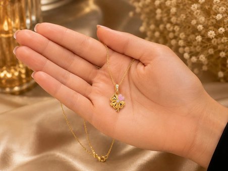 GOLD PEMBE YONCA ALTIN KOLYE