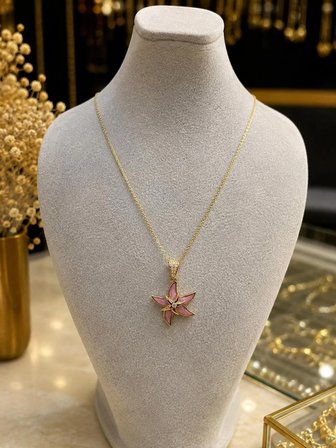 PEMBE YILDIZ ALTIN KOLYE