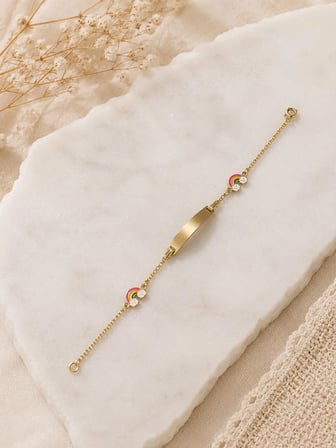 Muhtelif Altın Çocuk Bileklik Gökkuşağı 14 Ayar 13 cm Gold 3.32 Gram