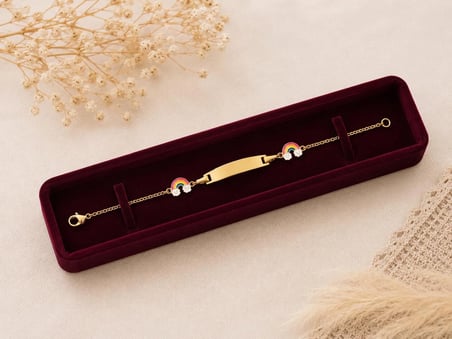Muhtelif Altın Çocuk Bileklik Gökkuşağı 14 Ayar 13 cm Gold 3.32 Gram